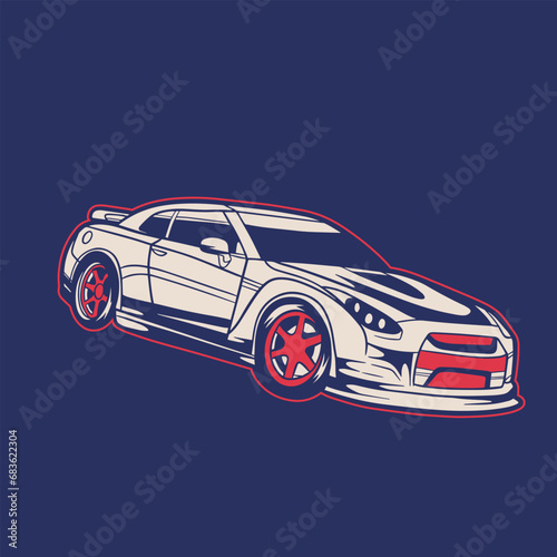 Car Vector Illustration For Conceptual Design. Suitable for posters, stickers, t-shirt prints, and banners. 