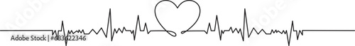 Love live heartbeat line art stock vector