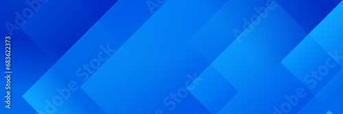 Abstract Blue Geometric banner design background.
