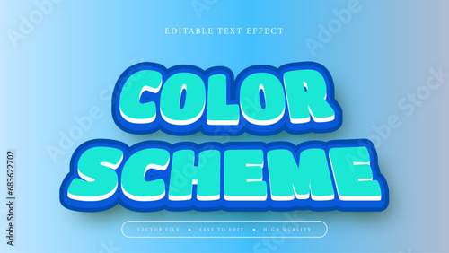Editable text effect. Ice color scheme on blue background.