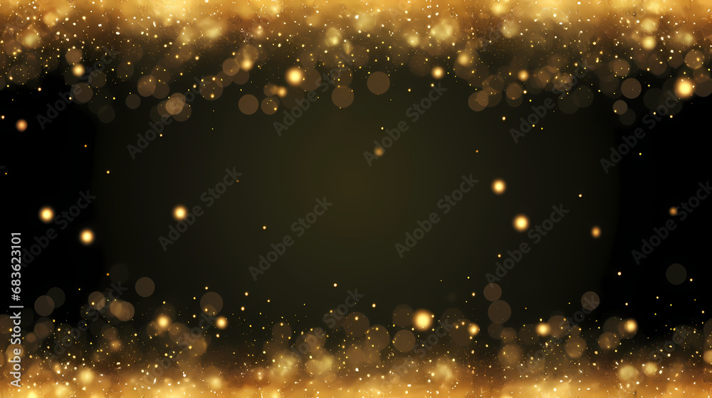 Fototapeta premium Luxurious golden glitter, golden glitter confetti abstract background poster web page PPT, abstract art background