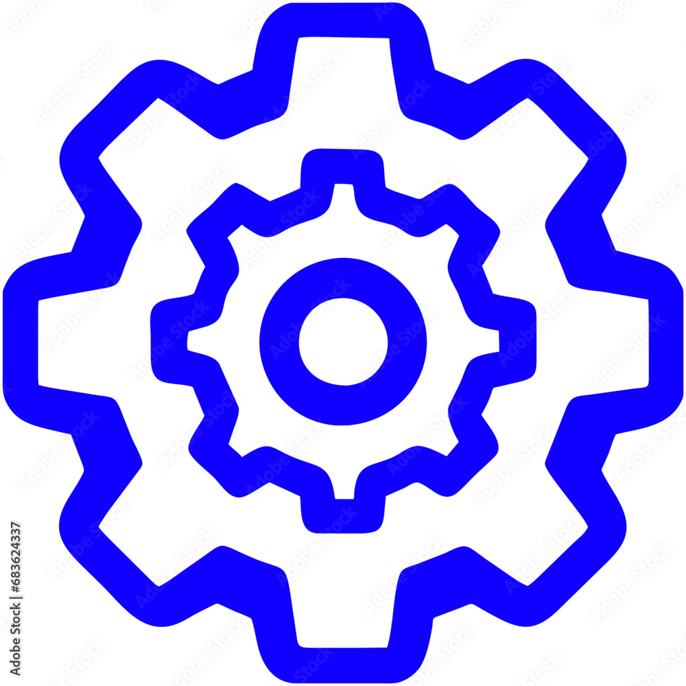 blue gear icon blue gear icon