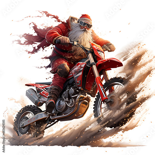 Santa Claus riding bike / motorcycle