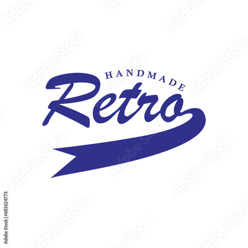 blue retro typography
