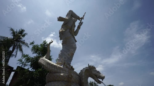 A large statue of the Hindu god Shiva