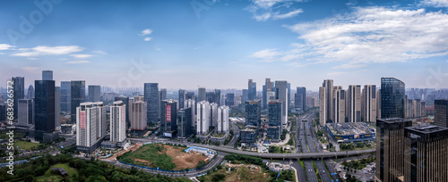 Aviation in China Nanning Modern Urban Architectural Landscape Skyline