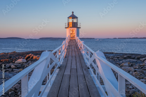 Maine's Marshall Point Lighthouse at dawn