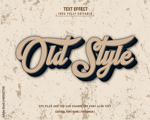 Vintage script editable text effect template