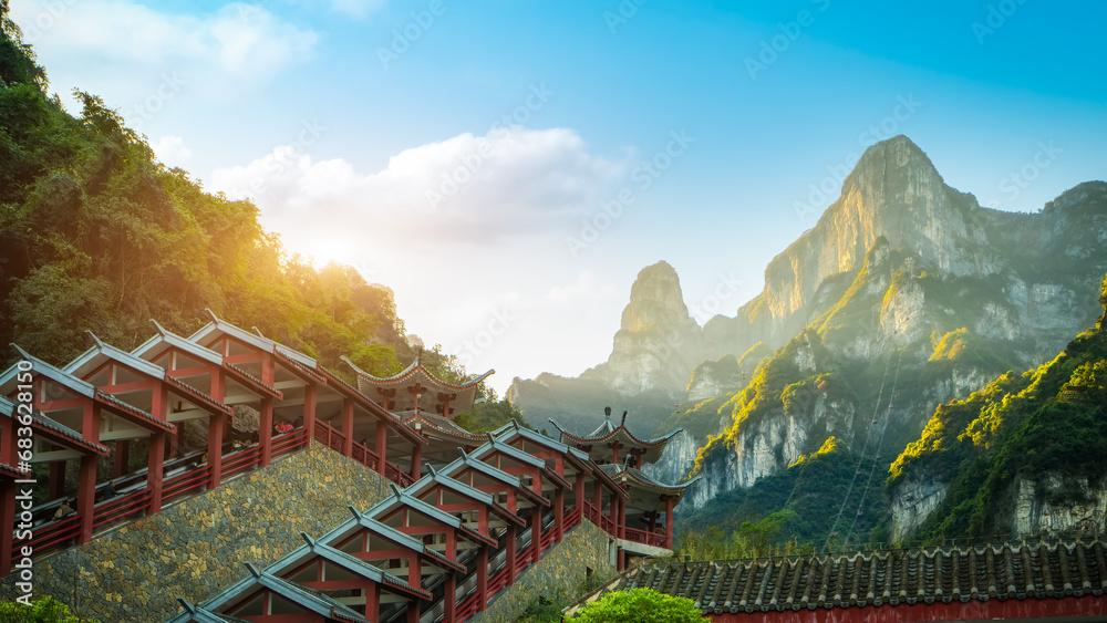 China Zhangjiajie Natural Mountain scenery scenery - obrazy, fototapety, plakaty 