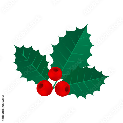 Vector isolated mistletoe design on white background