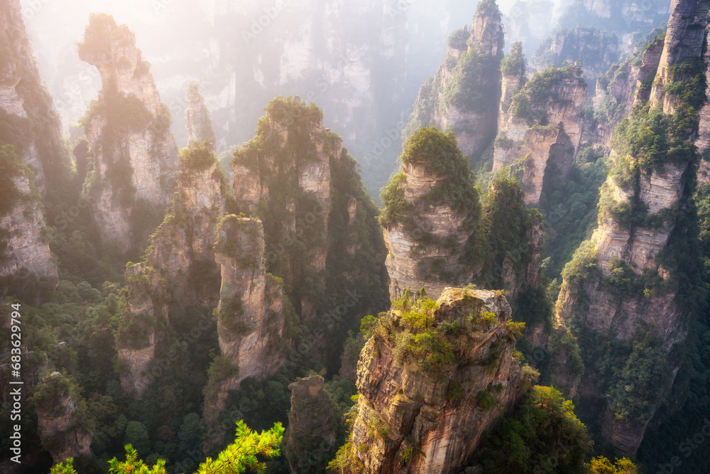 China Zhangjiajie Natural Mountain scenery scenery China Zhangjiajie Natural Mountain scenery scenery