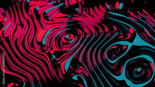 Abstract liquid rippling sticky texture. Design. Beautiful red waving lines.