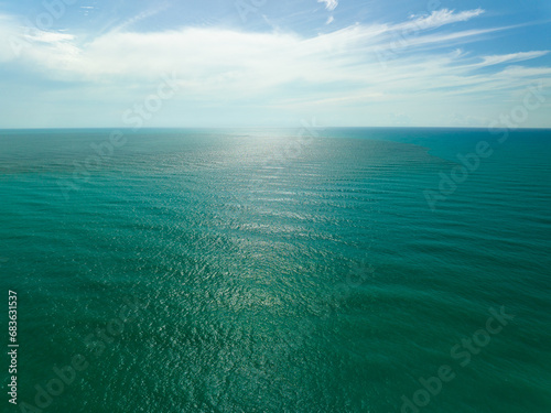 Beautiful sea surface in sunny day with blue sky in summer day background  Amazing seascape seacoast landscape view background