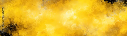 Abstract Yellow and Black Banner with Dreamy Atmosphere