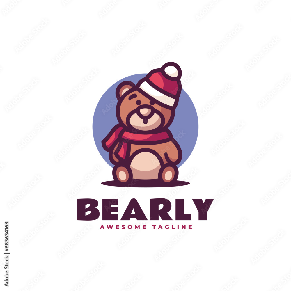 Vector Logo Illustration Bear Mascot Cartoon Style. Vector Logo Illustration Bear Mascot Cartoon Style.