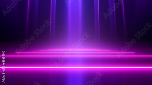  glowing lines, tunnel, neon lights, virtual reality, abstract background, square portal, arch, pink blue spectrum vibrant colors, laser show