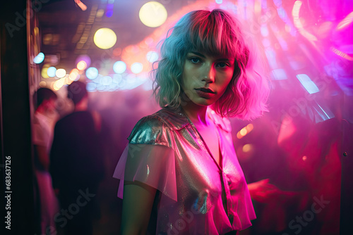 young girl at night club