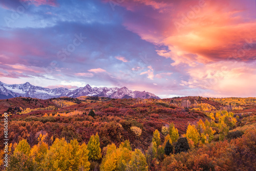 Wallpaper Mural Sunrise over the Dallas Divide in Colorado's San Juan Mountains Torontodigital.ca