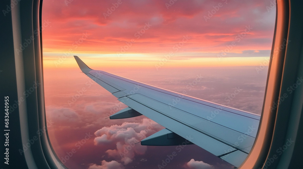 sunset and sunrise view from airplane sunset and sunrise view from airplane