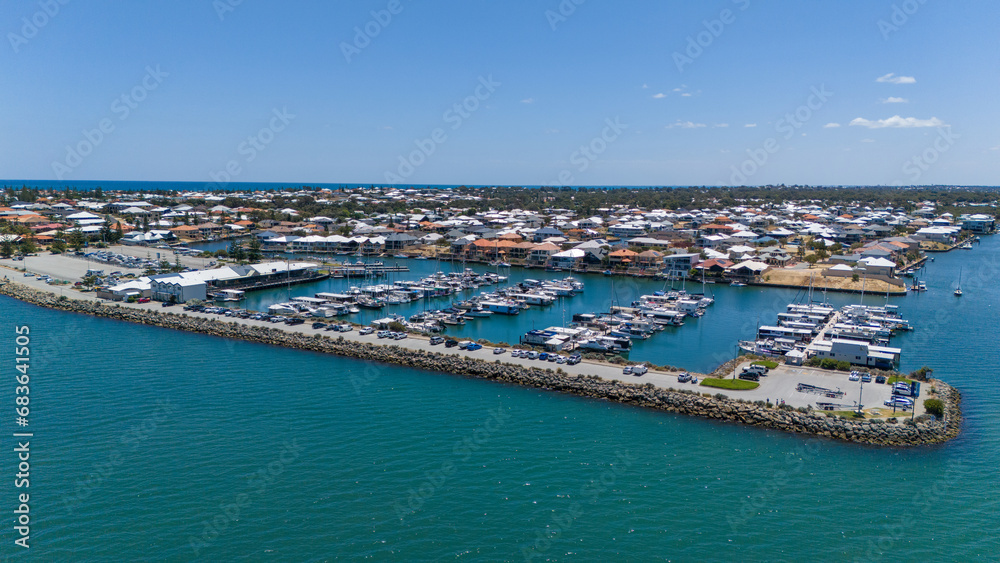 Aerial view of Mandurah Marina in Western Australia