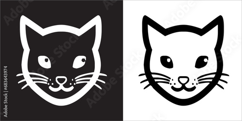 Fototapeta Naklejka Na Ścianę i Meble -  Illustration vector graphics of cat face icon