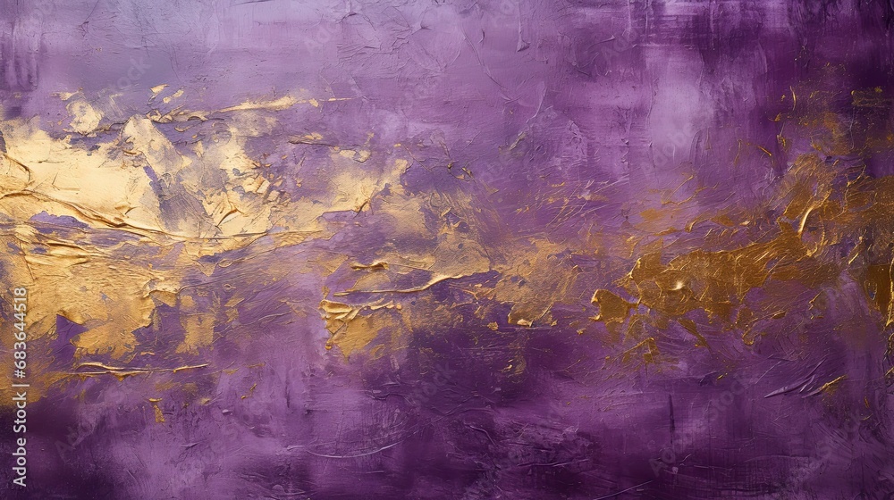 Uniform Violet Texture with a Stroke of Gold Paint
