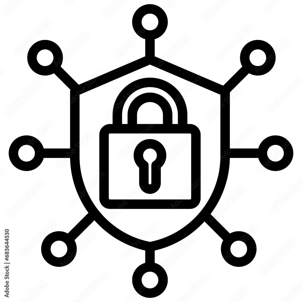 Cyber Security Outline Icon Cyber Security Outline Icon