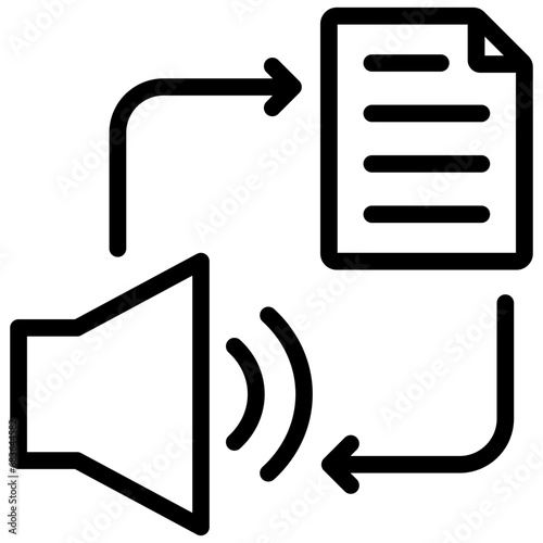 Speech Synthesis Outline Icon