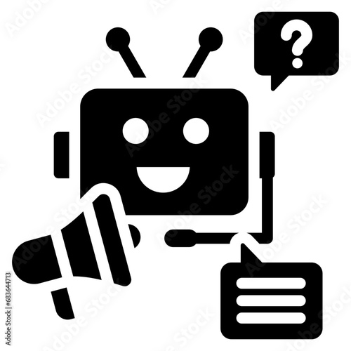 Ai Costumer Service Glyph Icon