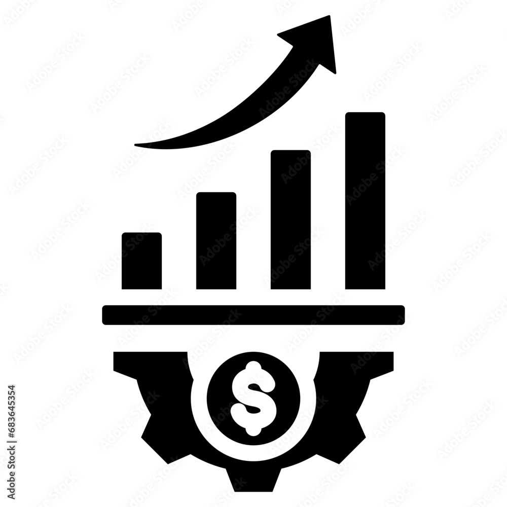 Business Performance Glyph Icon Business Performance Glyph Icon