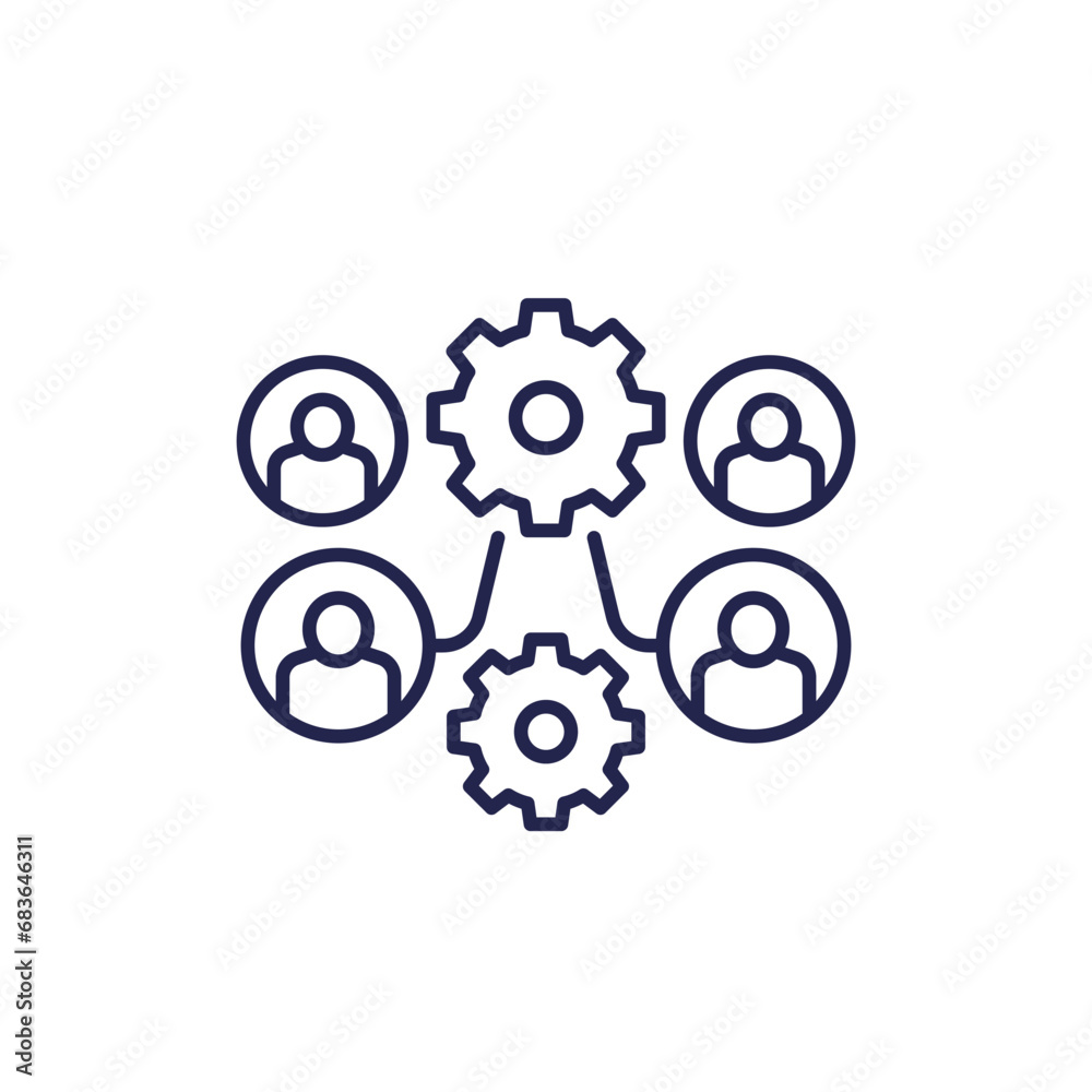BPO line icon, Business process outsourcing BPO line icon, Business process outsourcing