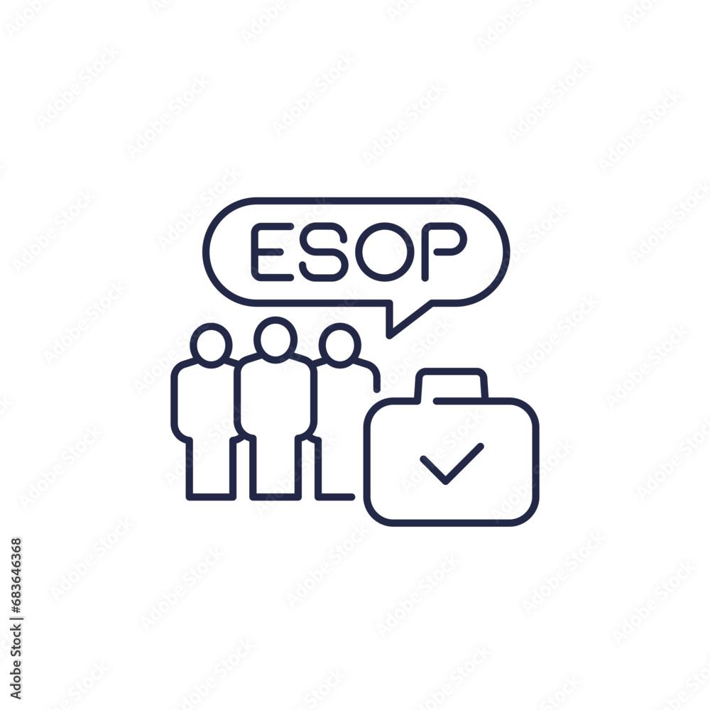 ESOP, Employee stock ownership plan line icon ESOP, Employee stock ownership plan line icon