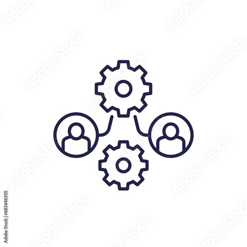 BPO icon, Business process outsourcing line vector