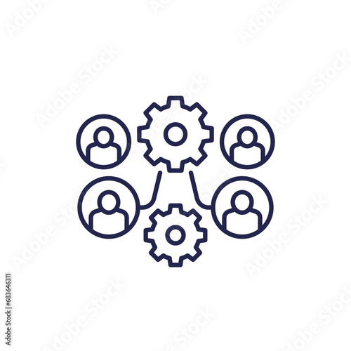 BPO line icon, Business process outsourcing