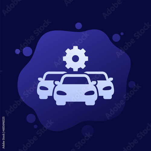 car fleet management icon, vector