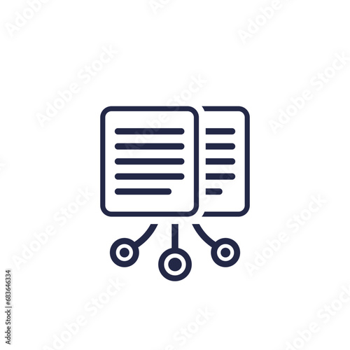 compiling data icon with documents