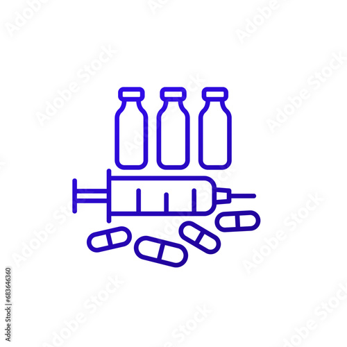 drugs and medication icon in line design