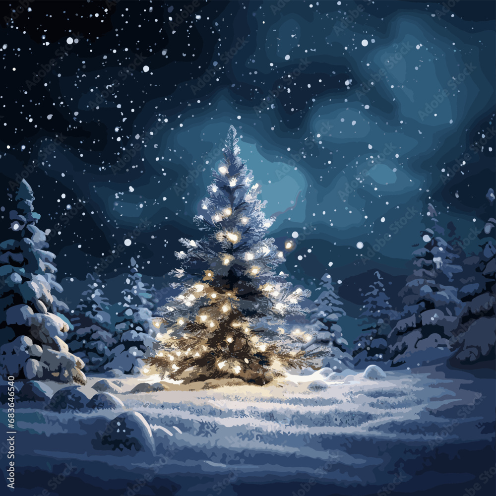 background image Christmas tree snow.