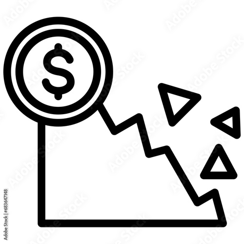 Fiscal Cliff Outline Icon