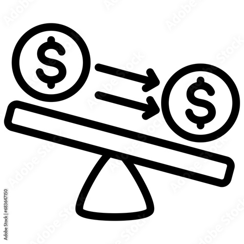 Liquidity Crisis Outline Icon