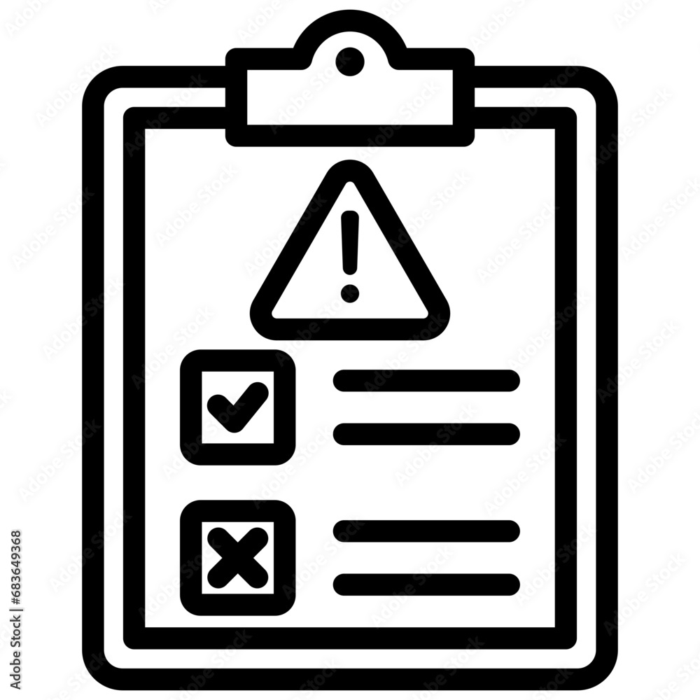 Risk Assessment Outline Icon Risk Assessment Outline Icon