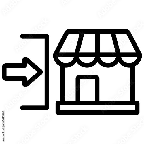 Market Entry Outline Icon