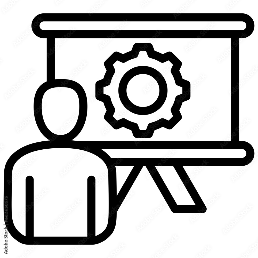 Training Presentation Outline Icon Training Presentation Outline Icon