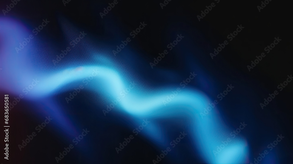 Abstract blue colors gradient wave on black background, blurry lights on dark noise texture,  Navy blue color. Elegant background with space for design. Soft wavy folds