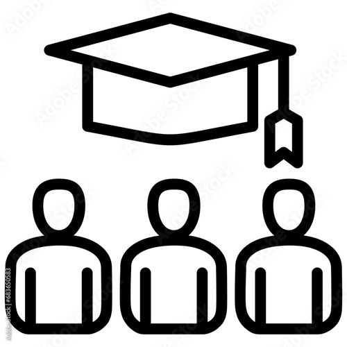 Graduation Outline Icon
