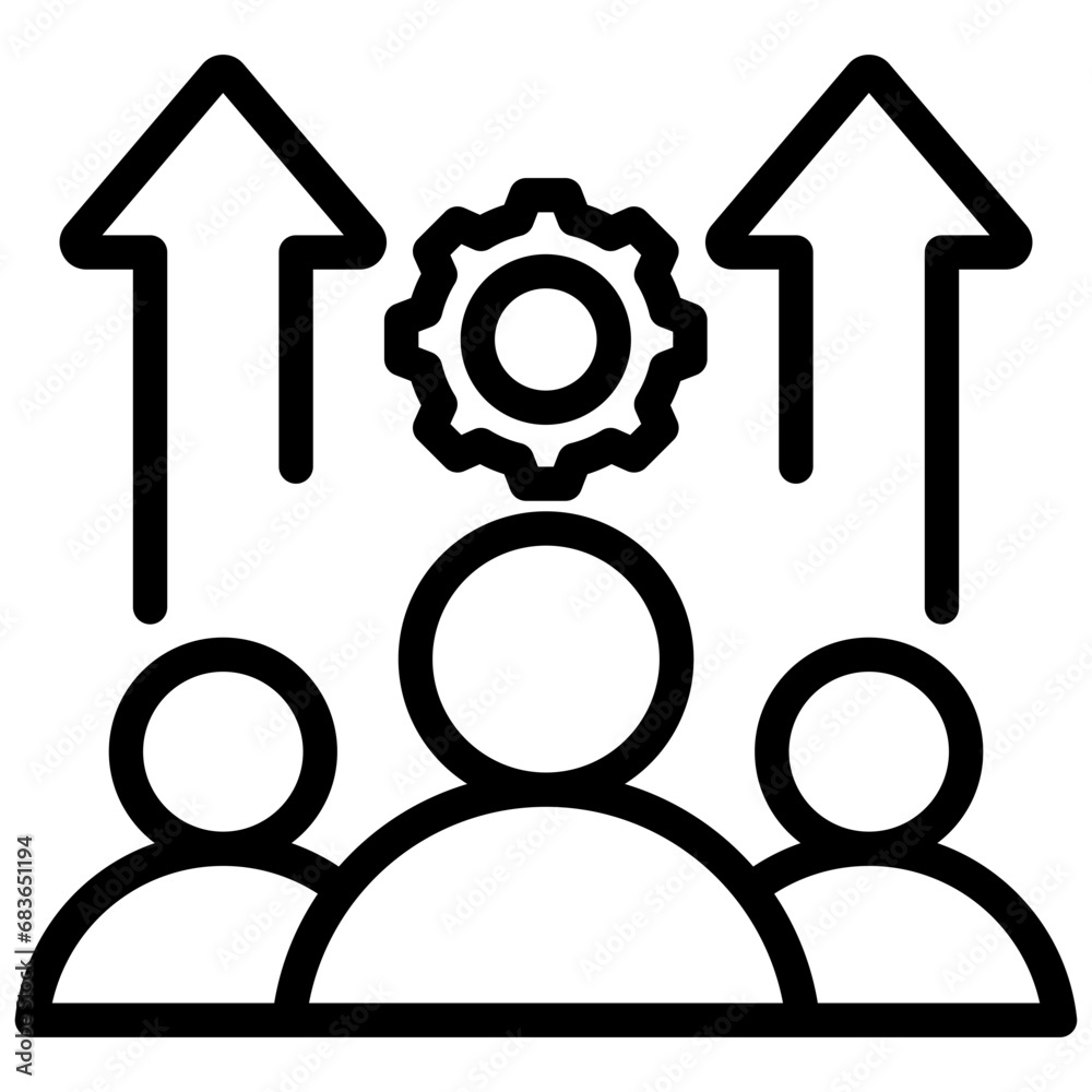 Leadership Team Development Outline Icon Leadership Team Development Outline Icon
