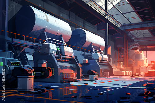 tanker in the factory illustration (AI Generated) photo