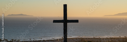 The Serra Cross in Ventura, CA at Sunset photo