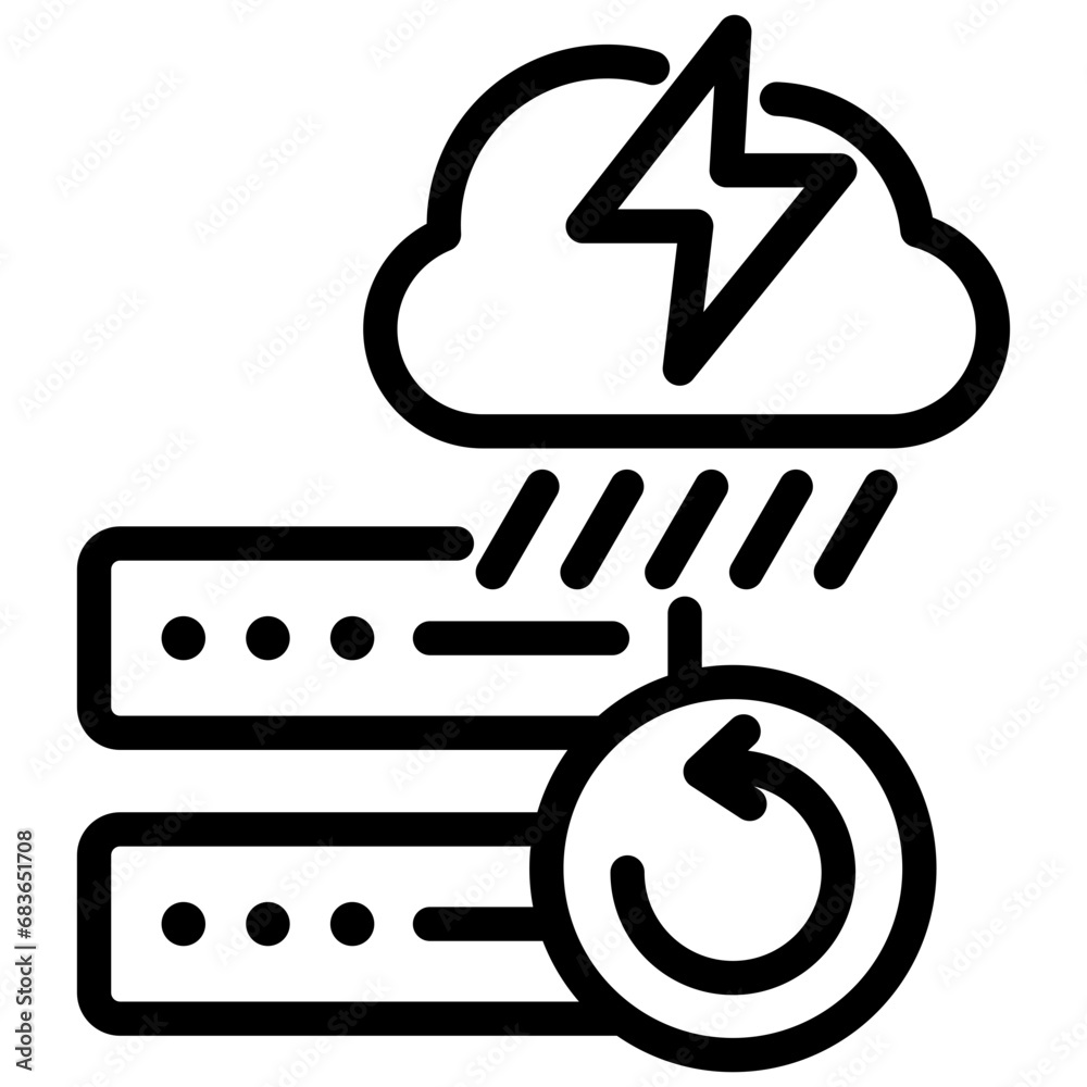 Disaster Recovery Outline Icon Disaster Recovery Outline Icon