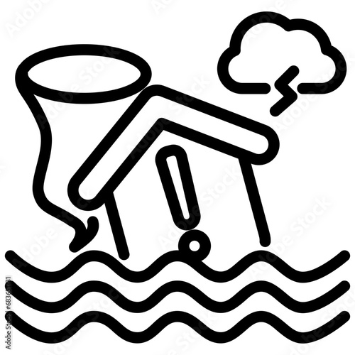 Natural Disaster Outline Icon